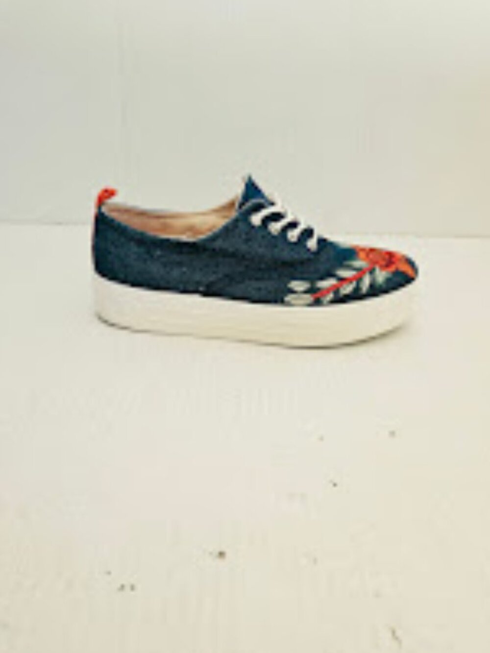 Topshop College Women's Floral Canvas Platform Shoes Size 6.5